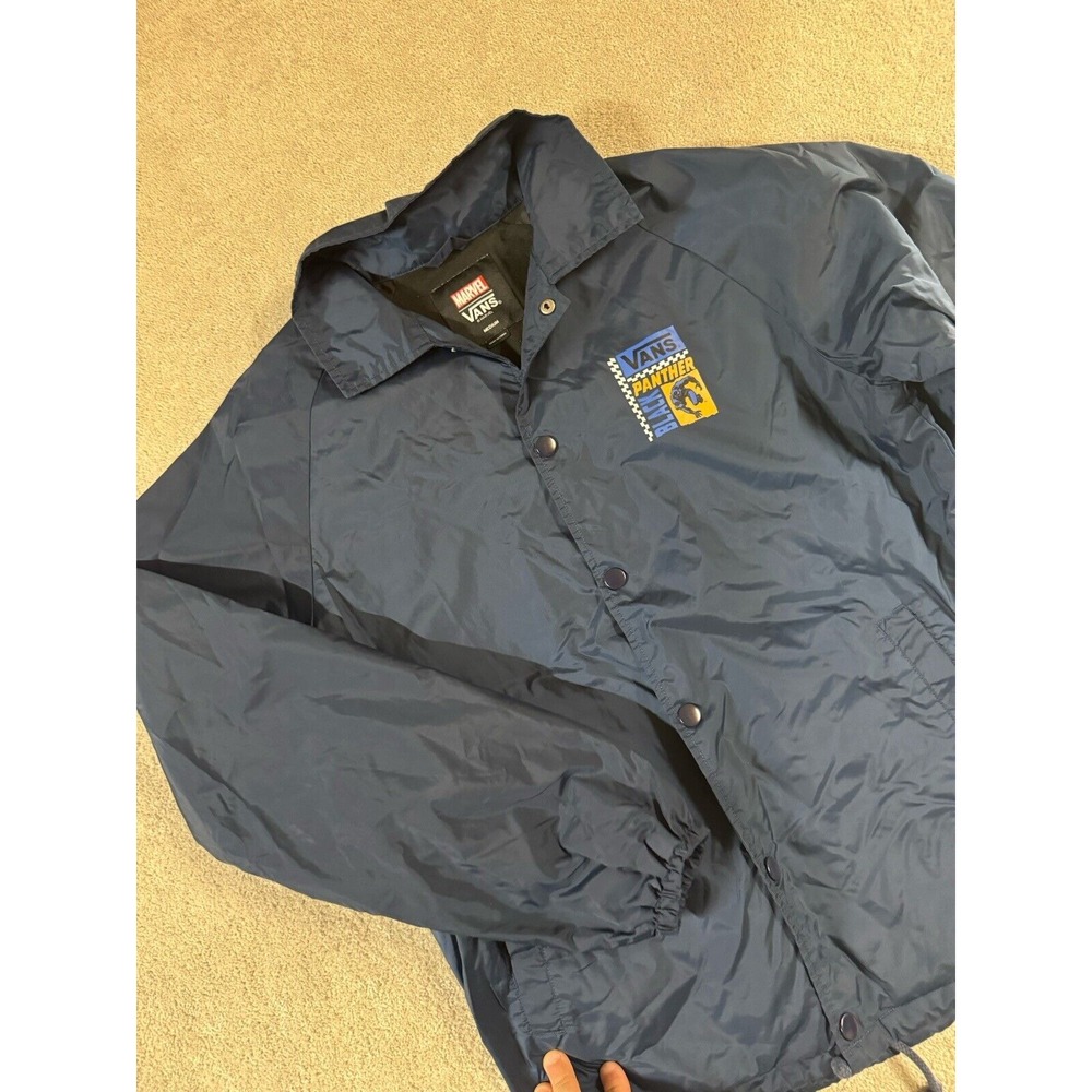 Vans Disney Marvel Black Panther‎ Torrey Coaches Jacket Snap Button Wakanda Med.